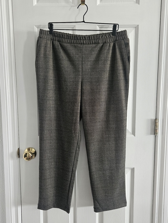 a new day Pants - NWOT A New Day High Rise Brown Plaid Straight Leg Ankle Length Pull On Pants